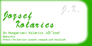 jozsef kolarics business card